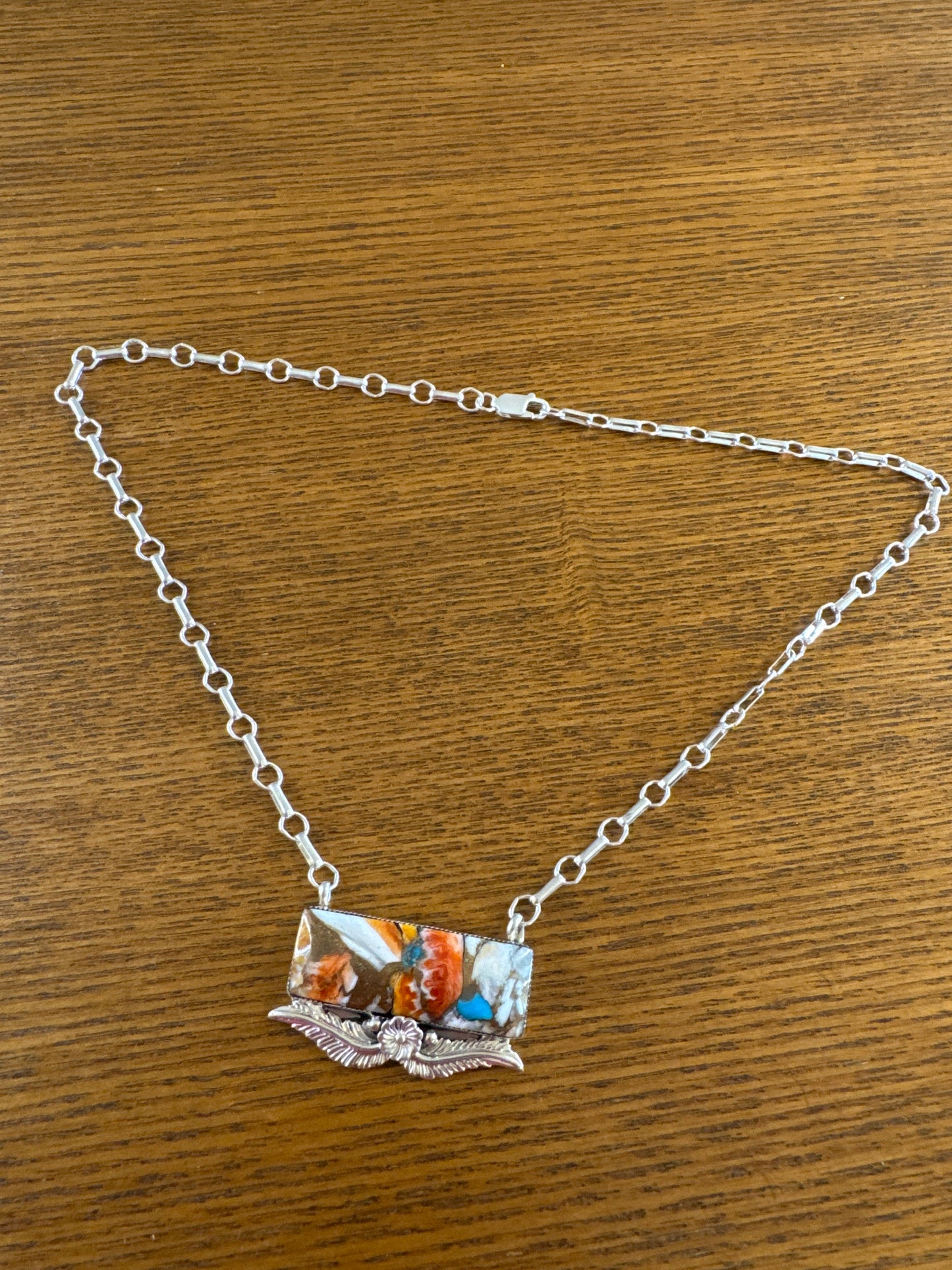 Coral and Turquoise Bar Necklace