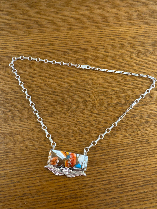 Coral and Turquoise Bar Necklace