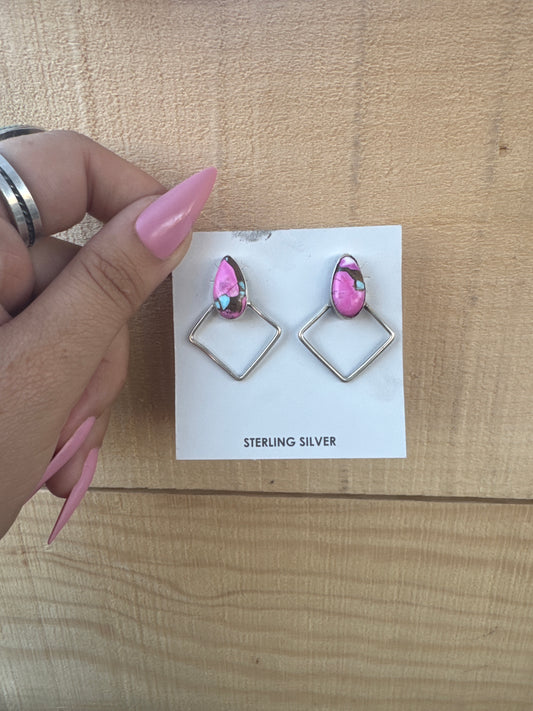 Cotton Candy Diamond Shaped Earrings