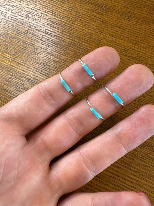 Dainty Turquoise Bar Ring | multiple sizes