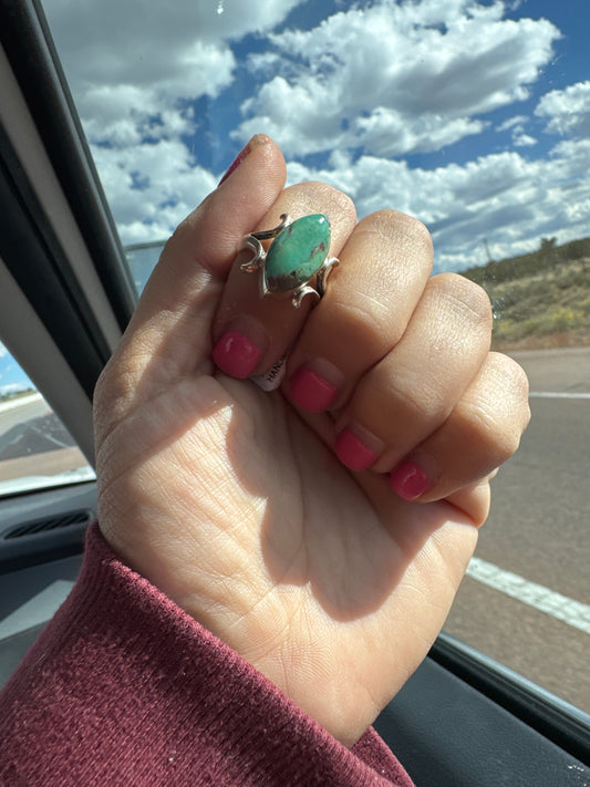 Gaspeite Almond Ring | Size 7