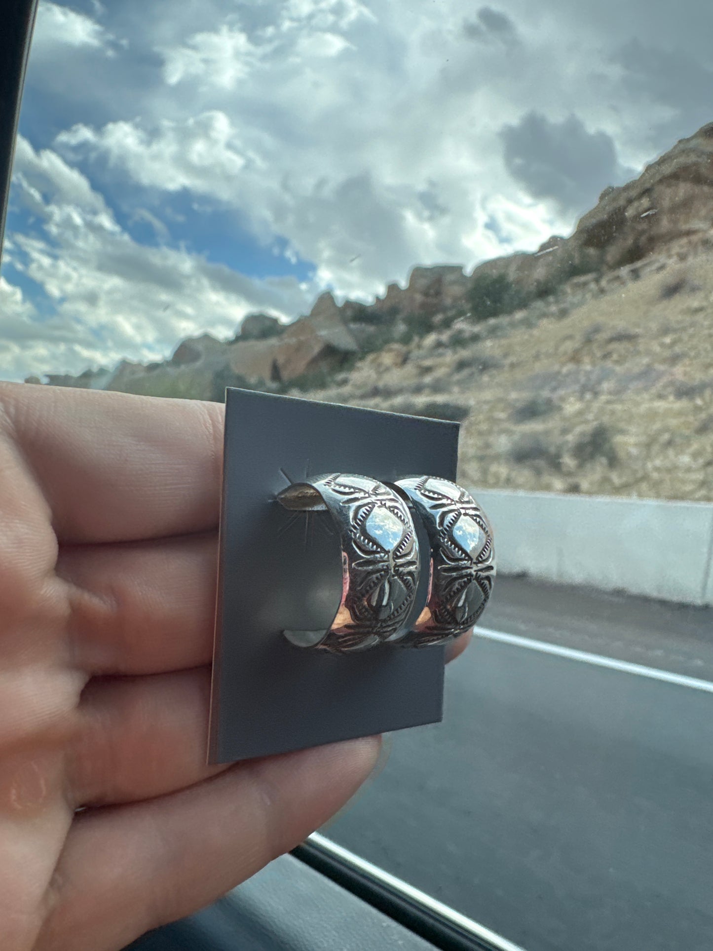 Silver earrings
