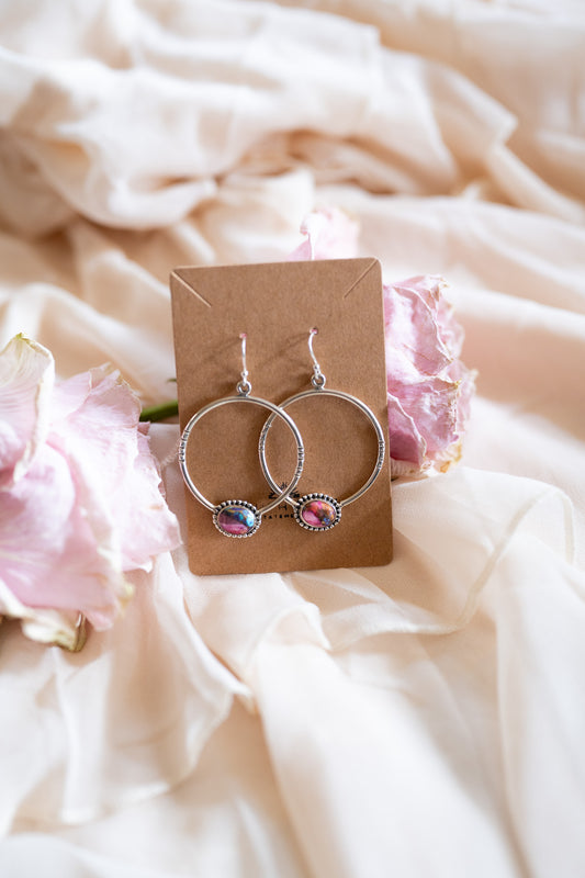 Pink Hoop Earrings