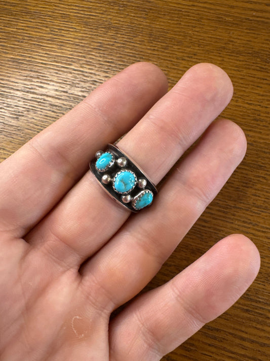 Three stone turquoise ring