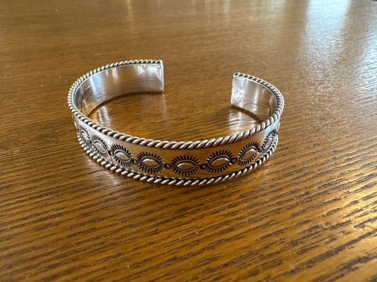 Silver Hand-stamped Cuff