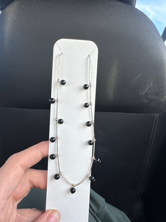 Black Onyx Bead Necklace