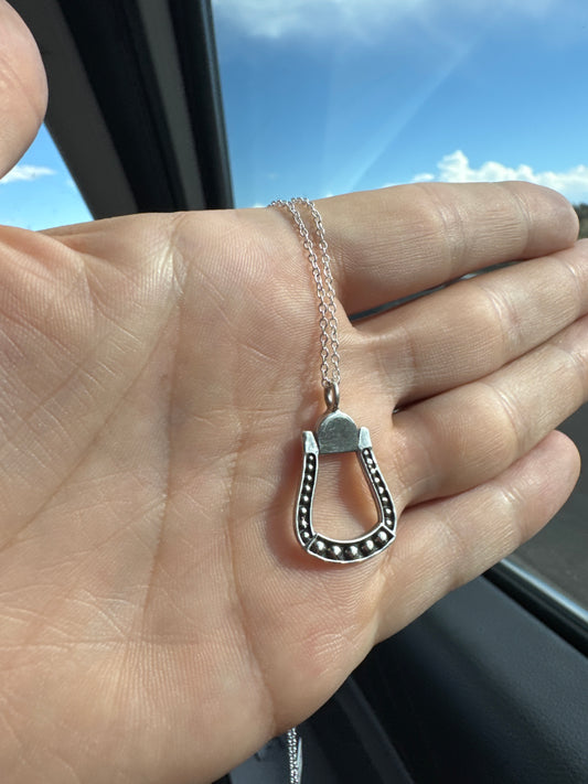 Silver Stirrup Necklace