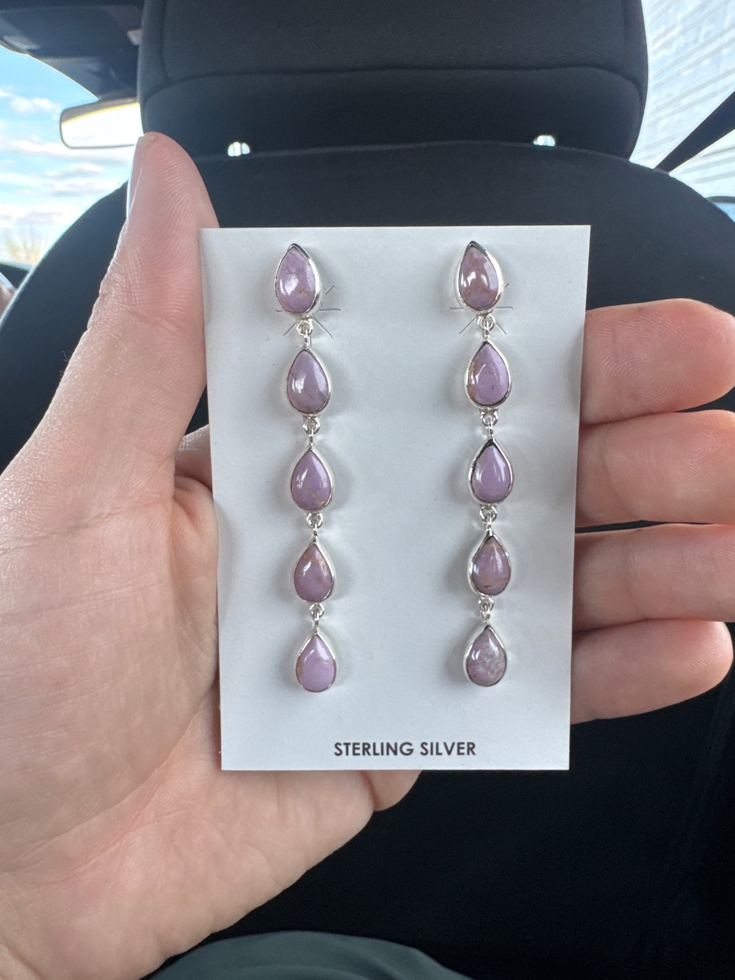 Wampum Shell Dangle Drop Earrings