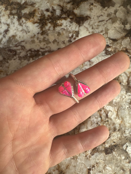 Pink Opal Heart Wrap Ring