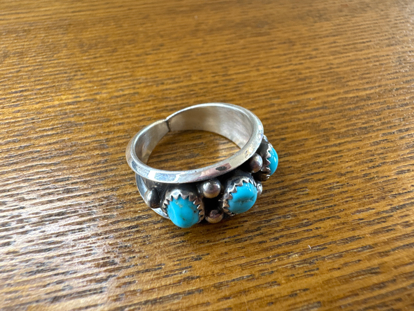 Three stone turquoise ring