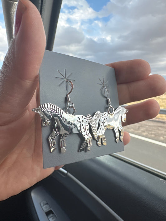 Silver Horse Earrings