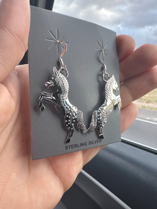 Silver Horse Earrings