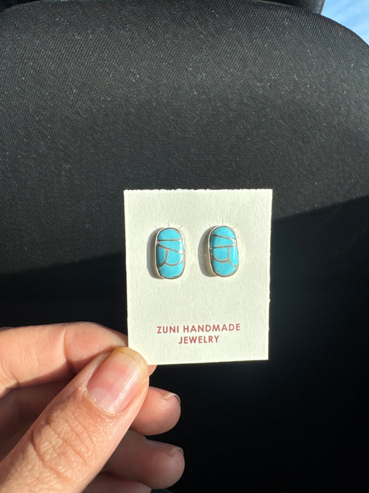 Zuni Inlay Turquoise Earrings