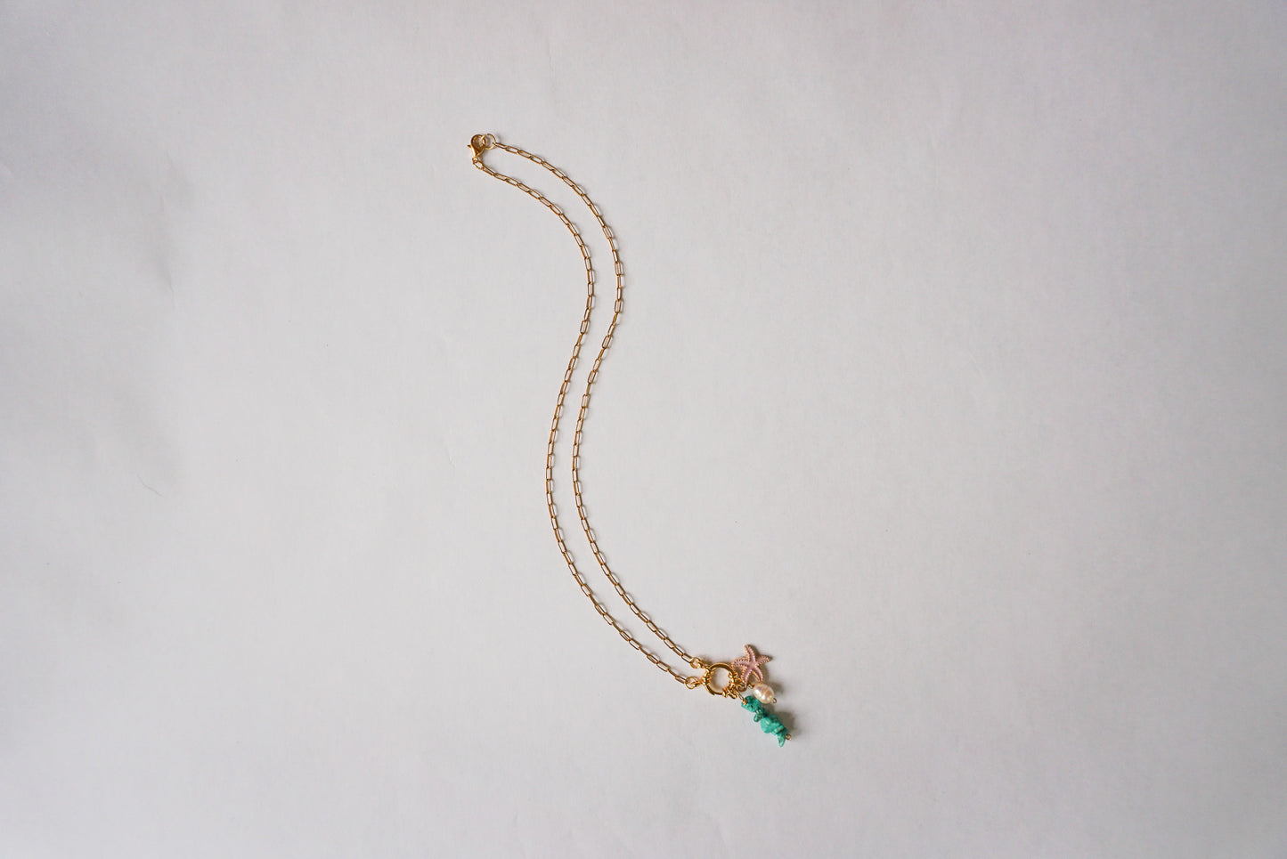 Turquoise Waves Latch Charm Necklace - Wander West Collection