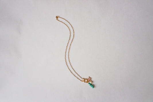 Turquoise Waves Latch Charm Necklace - Wander West Collection