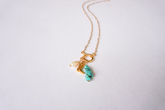 Cowgirl Pearl Latch Charm Necklace - Wander West Collection