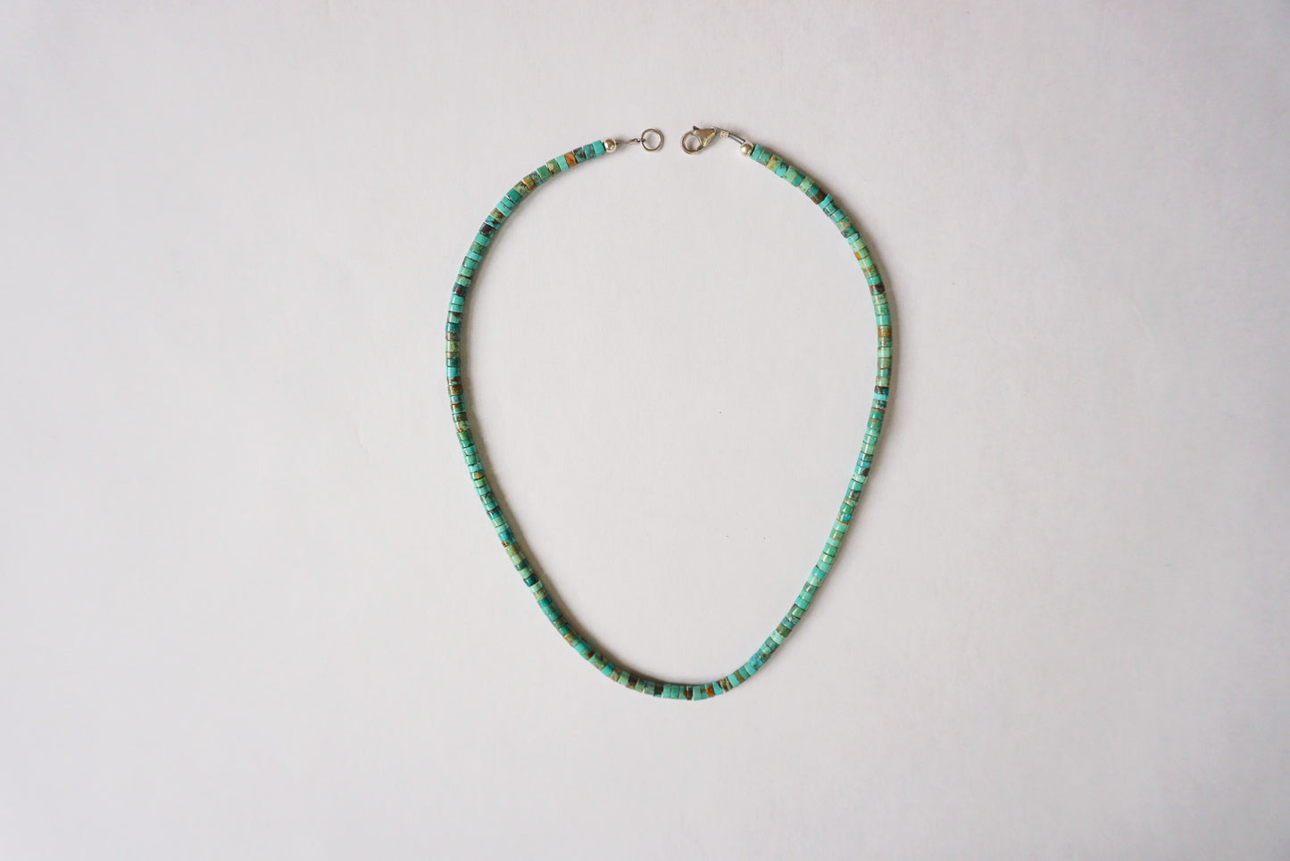 Turquoise Small Cut Bead Necklace 18"