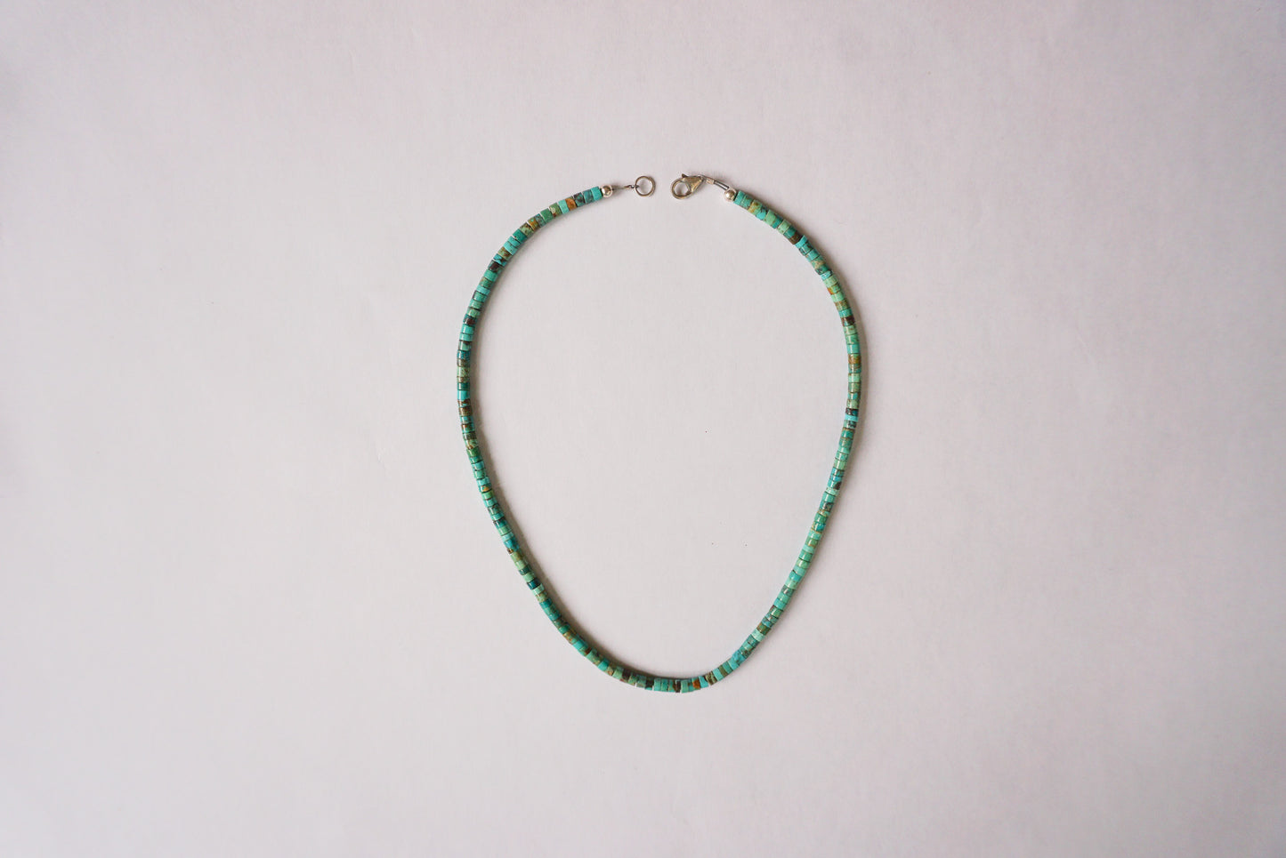 Turquoise Small Cut Bead Necklace 18"