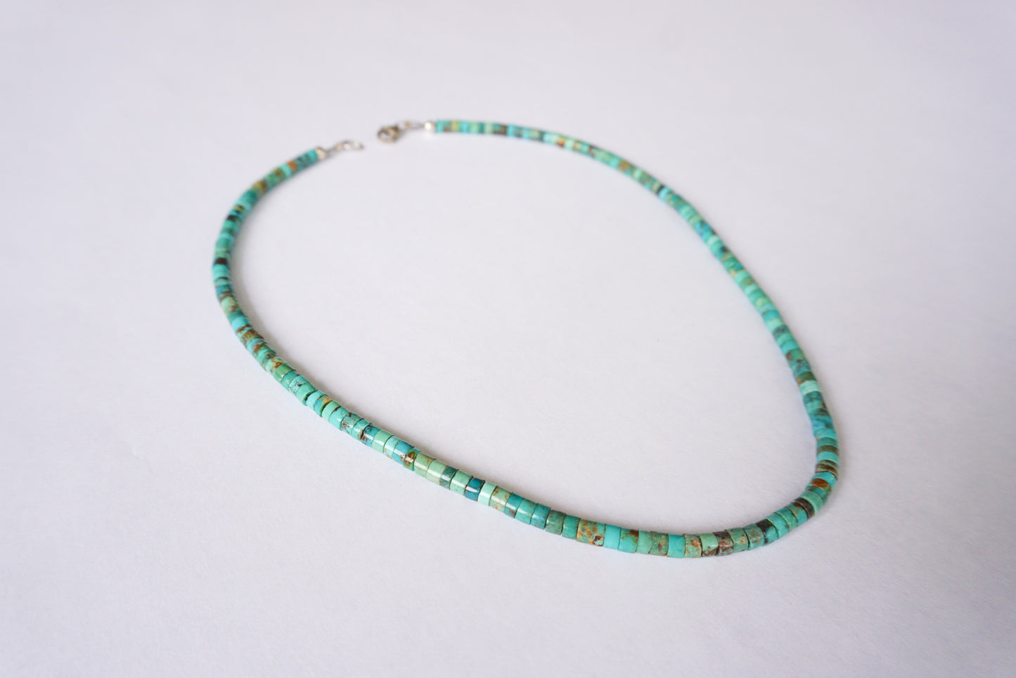 Turquoise Small Cut Bead Necklace 18"