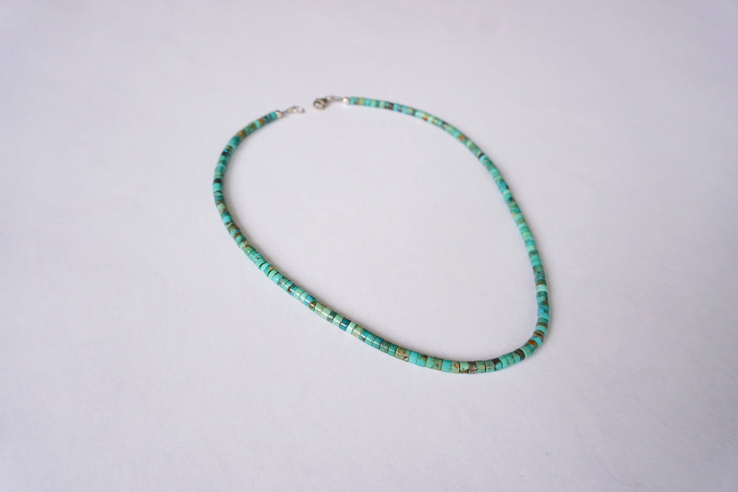 Turquoise Small Cut Bead Necklace 18"