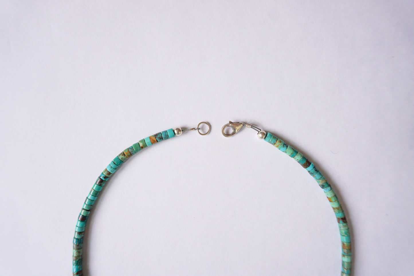 Turquoise Small Cut Bead Necklace 18"
