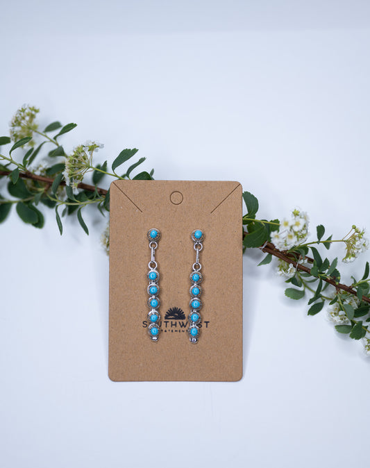 6 Stone Drop Earrings