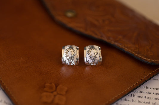 Hand Stamped Sterling Silver Earrings