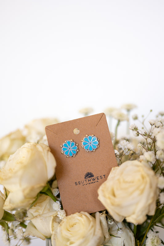 Zuni Floral Stud Earrings