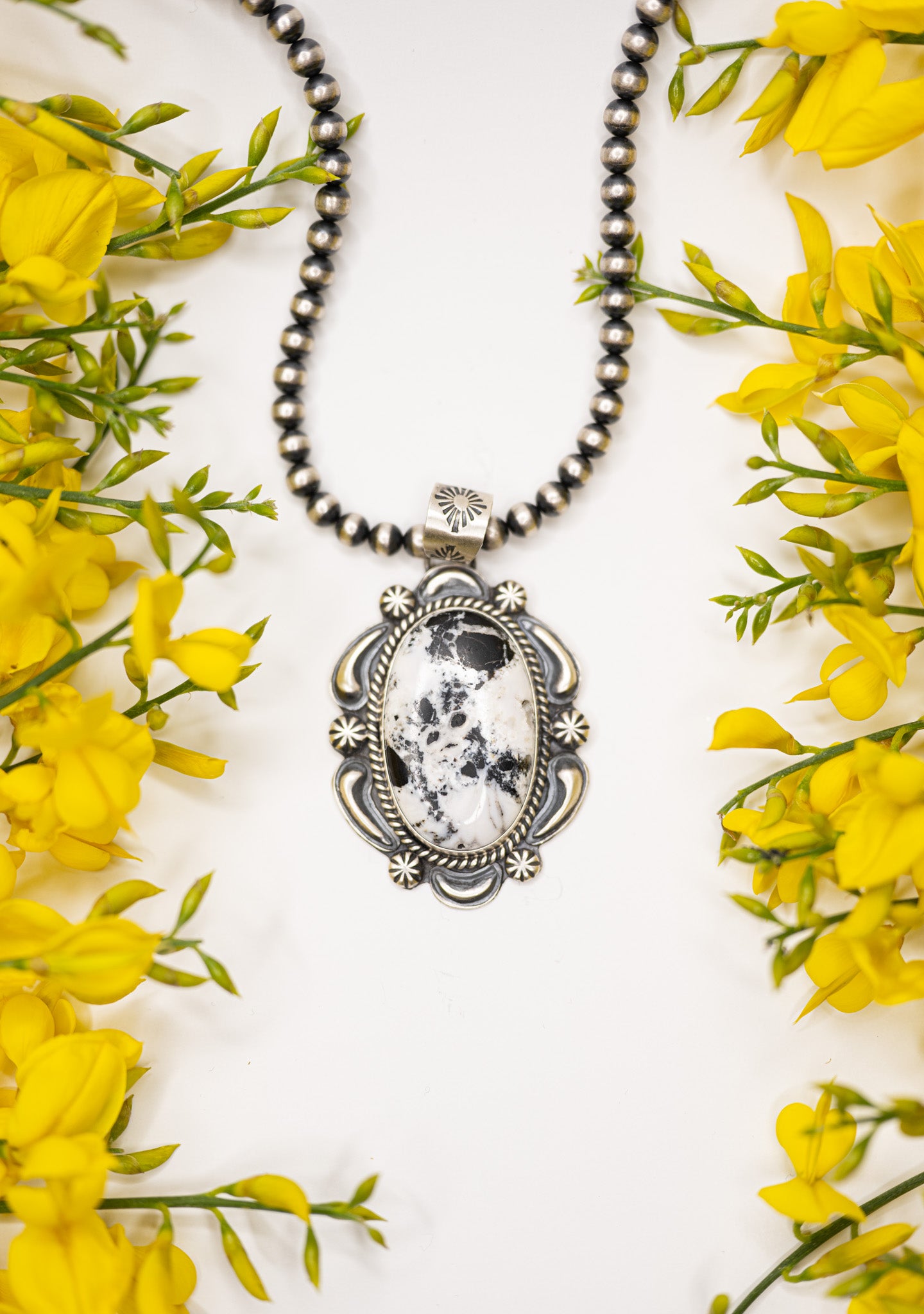 Handmade White Buffalo Pendant by Jeff James