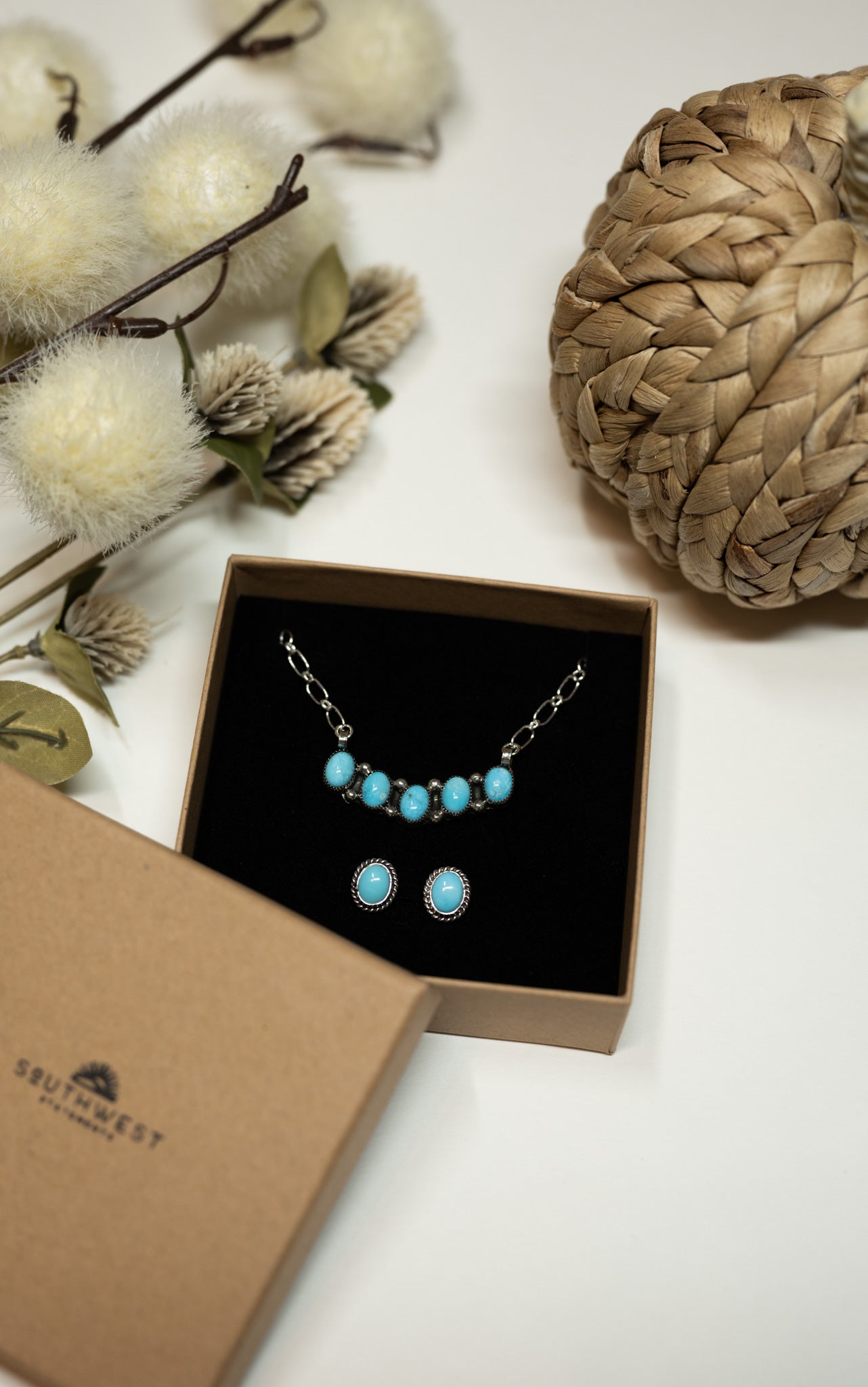 Sleeping Beauty Turquoise Necklace and Earring Gift Set