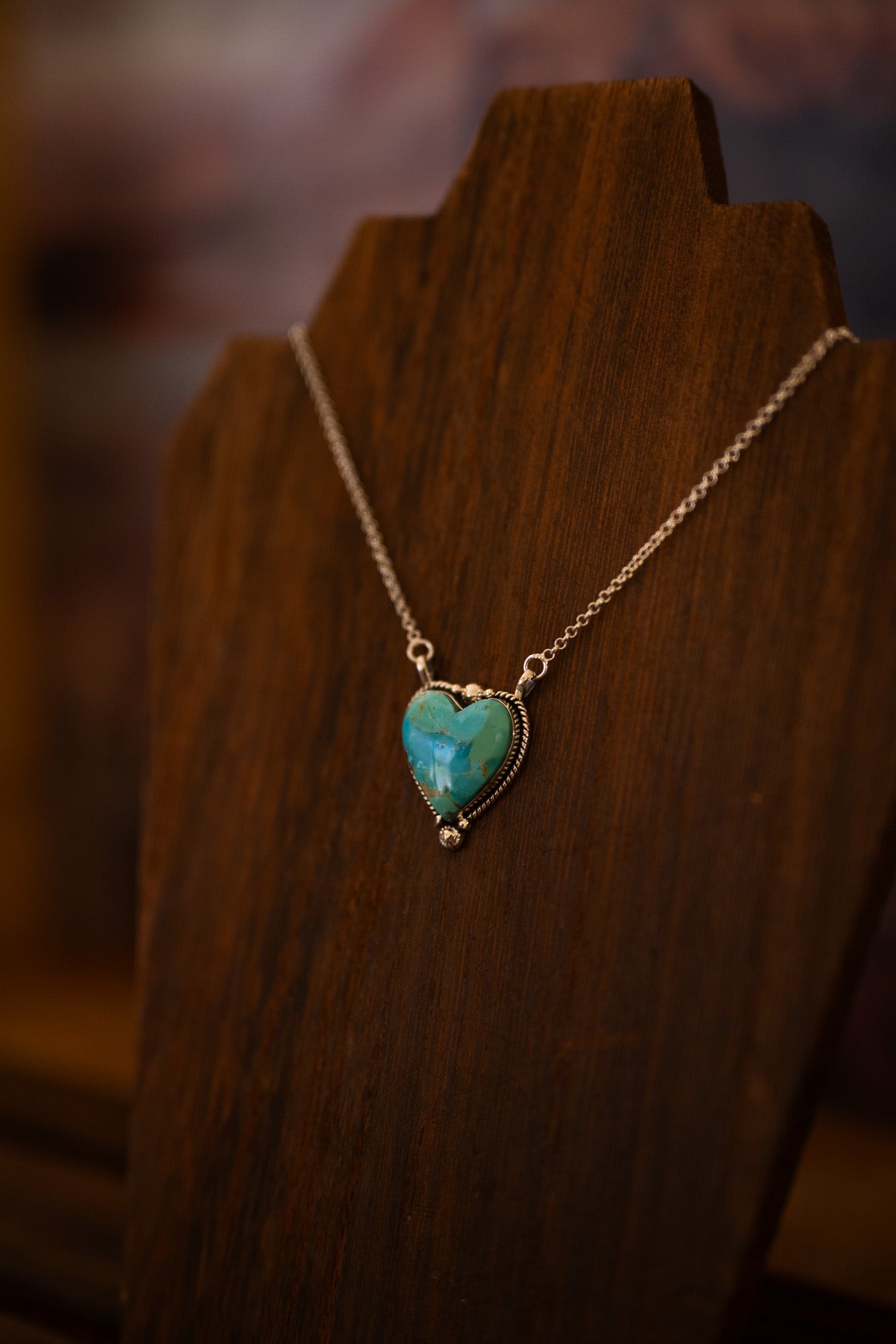 Kingman Turquoise Heart Necklace