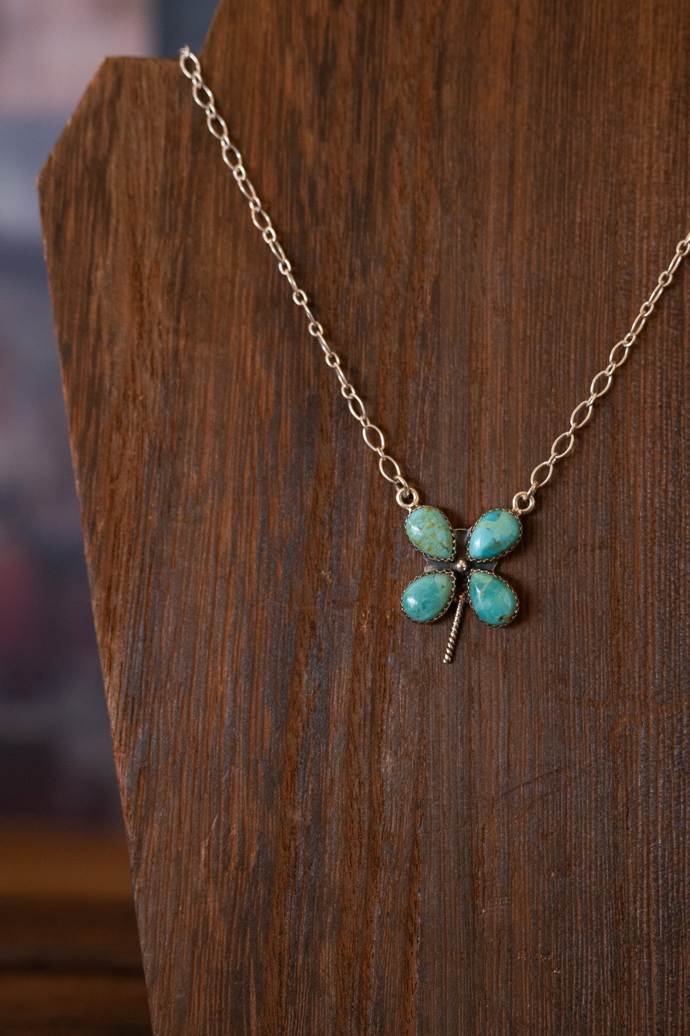 Turquoise Four-Leaf Clover Necklace