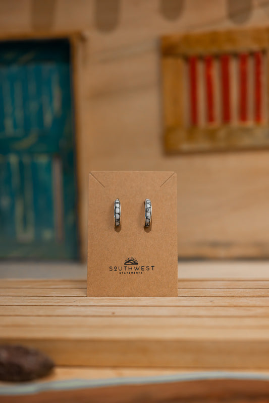 White Buffalo Half Hoop Earrings