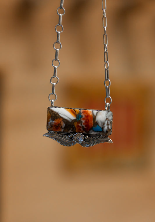 Coral and Turquoise Bar Necklace