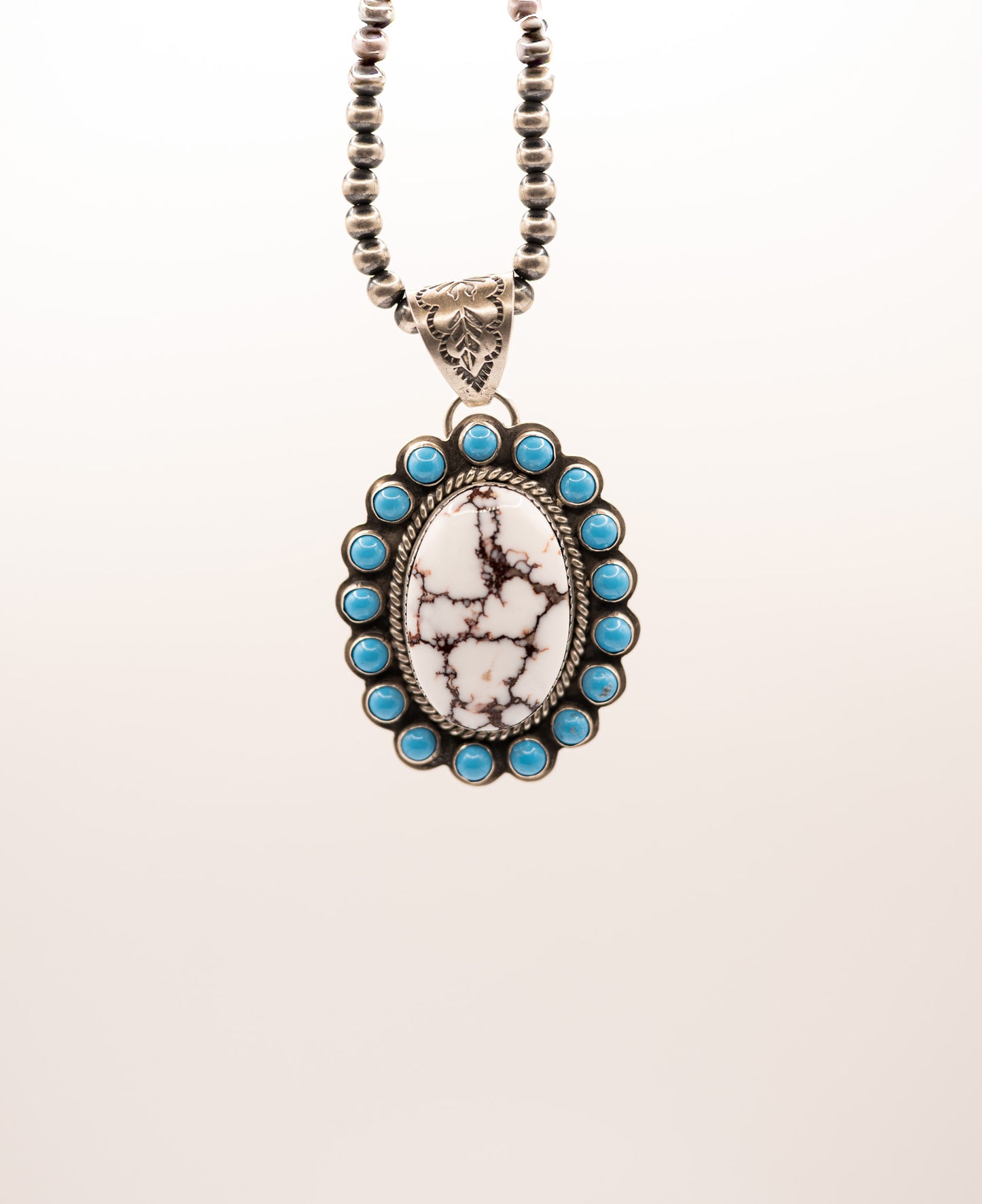 Jeff Largo Wild Horse and Turquoise Pendant
