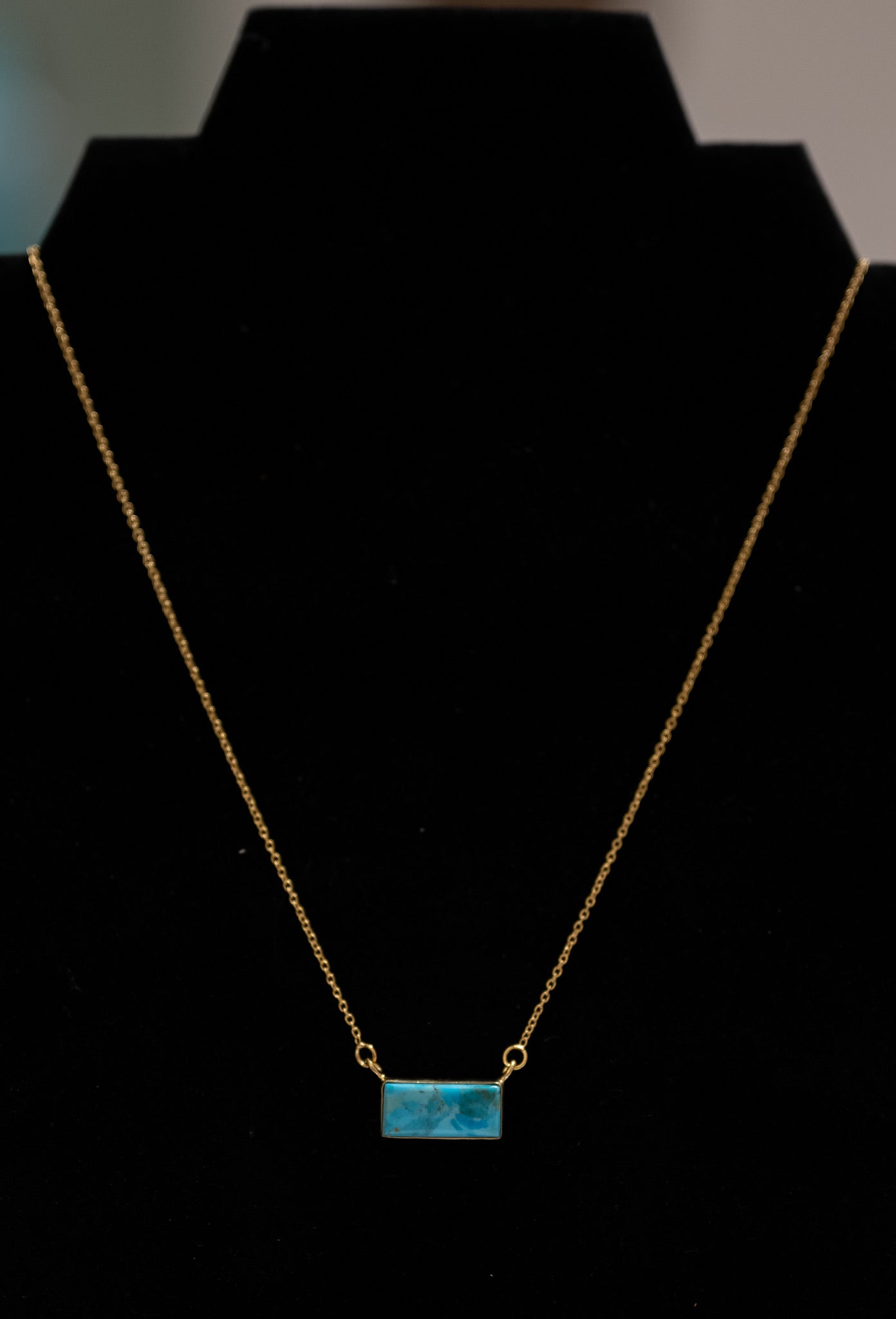 Gold and Turquoise Bar Necklace