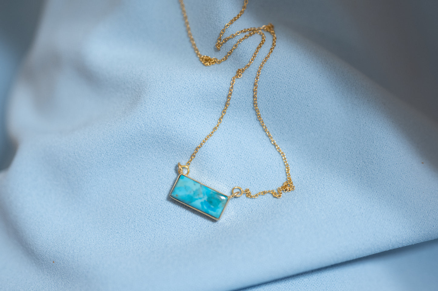 Gold and Turquoise Bar Necklace