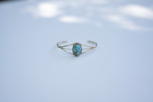Silver and Turquoise Cuff