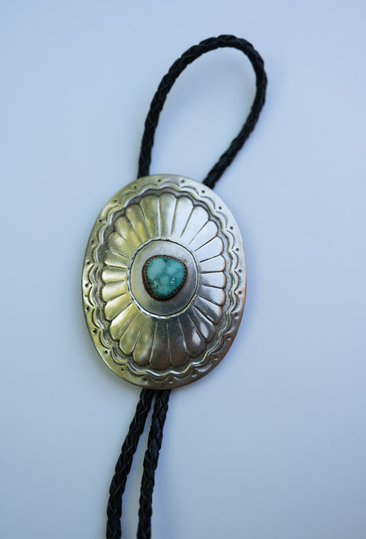 German Silver Bolo with Turquoise