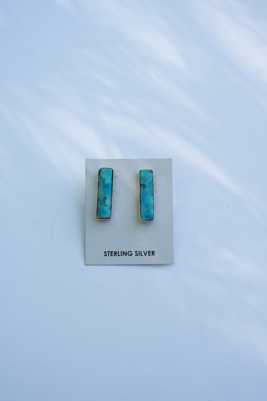 Turquoise Bar Stud Earrings