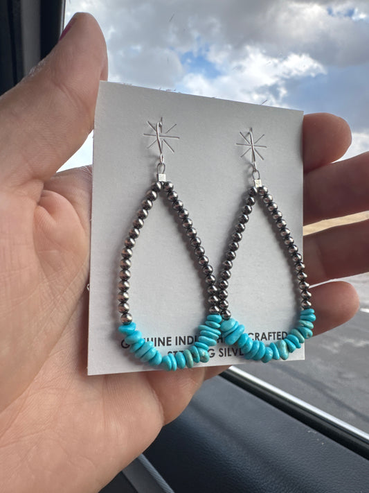 Turquoise and Navajo Pearl Earrings
