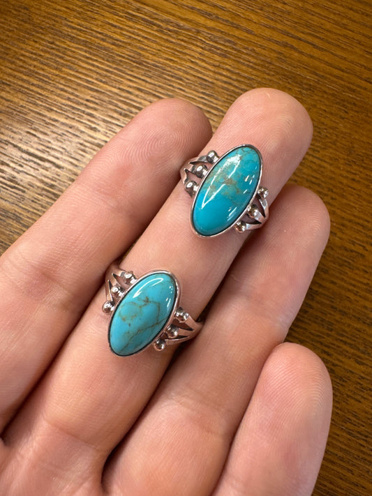 Turquoise Almond Ring | Sizes 9 & 6