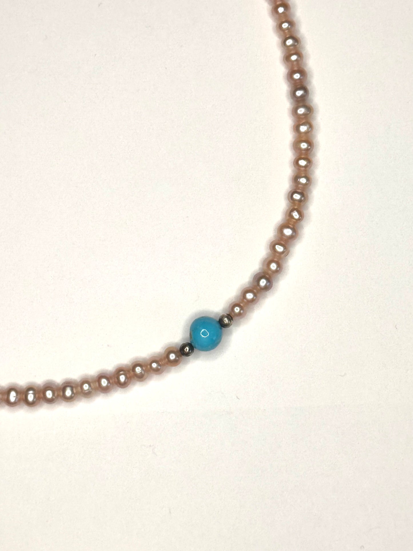 Mother of Pearl and Turquoise Bead Necklace