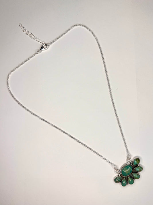 Half Cluster Turquoise Necklace