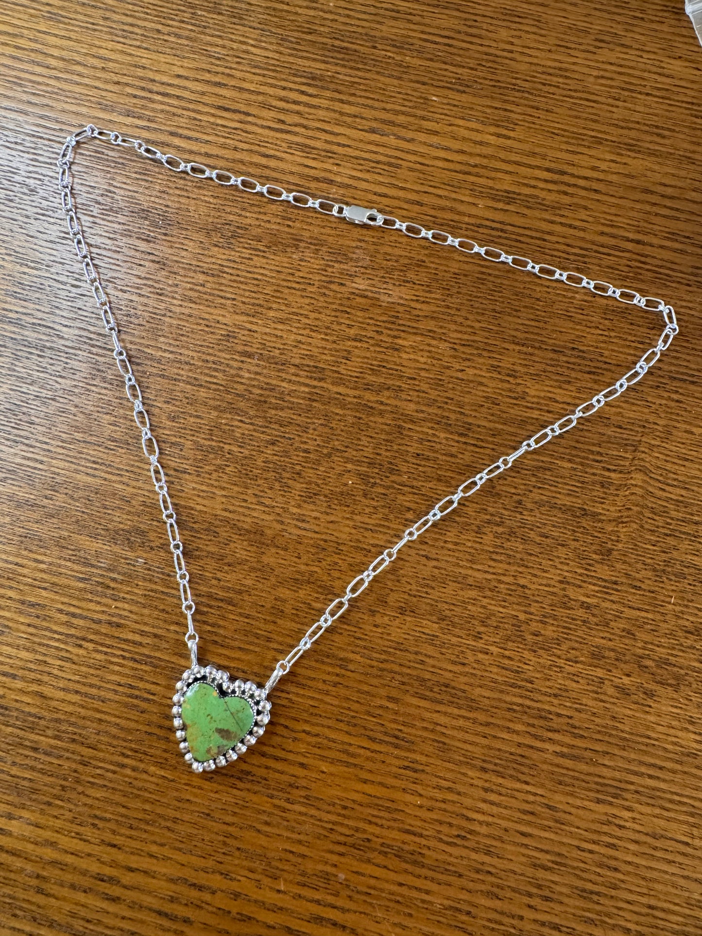 Green Turquoise Heart Necklace