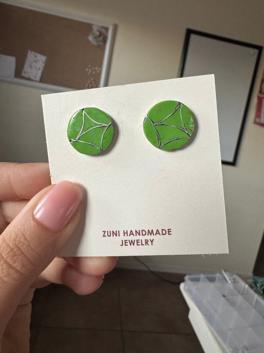 Zuni Gaspeite Stud Earrings