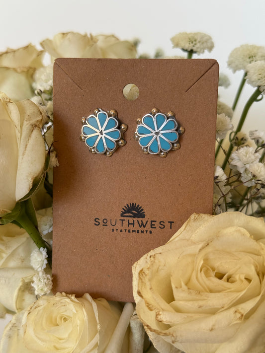 Zuni Floral Stud Earrings