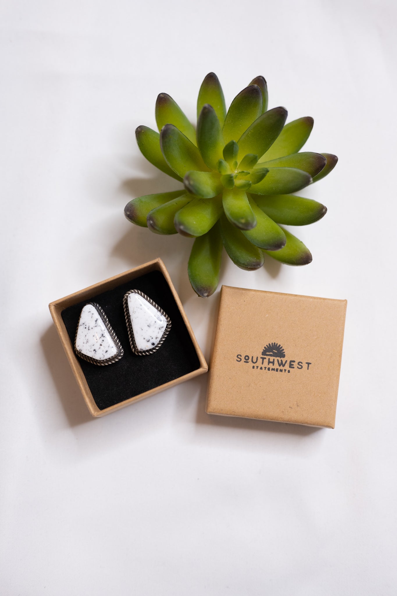 White buffalo on sale stud earrings