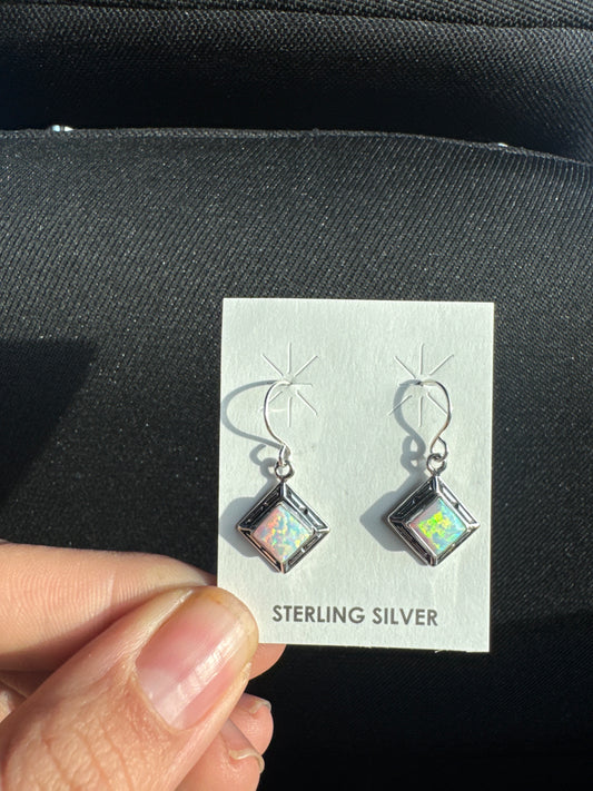 Sterling silver opal earrings
