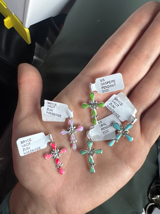 Zuni Cross Pendant | Multiple Stone